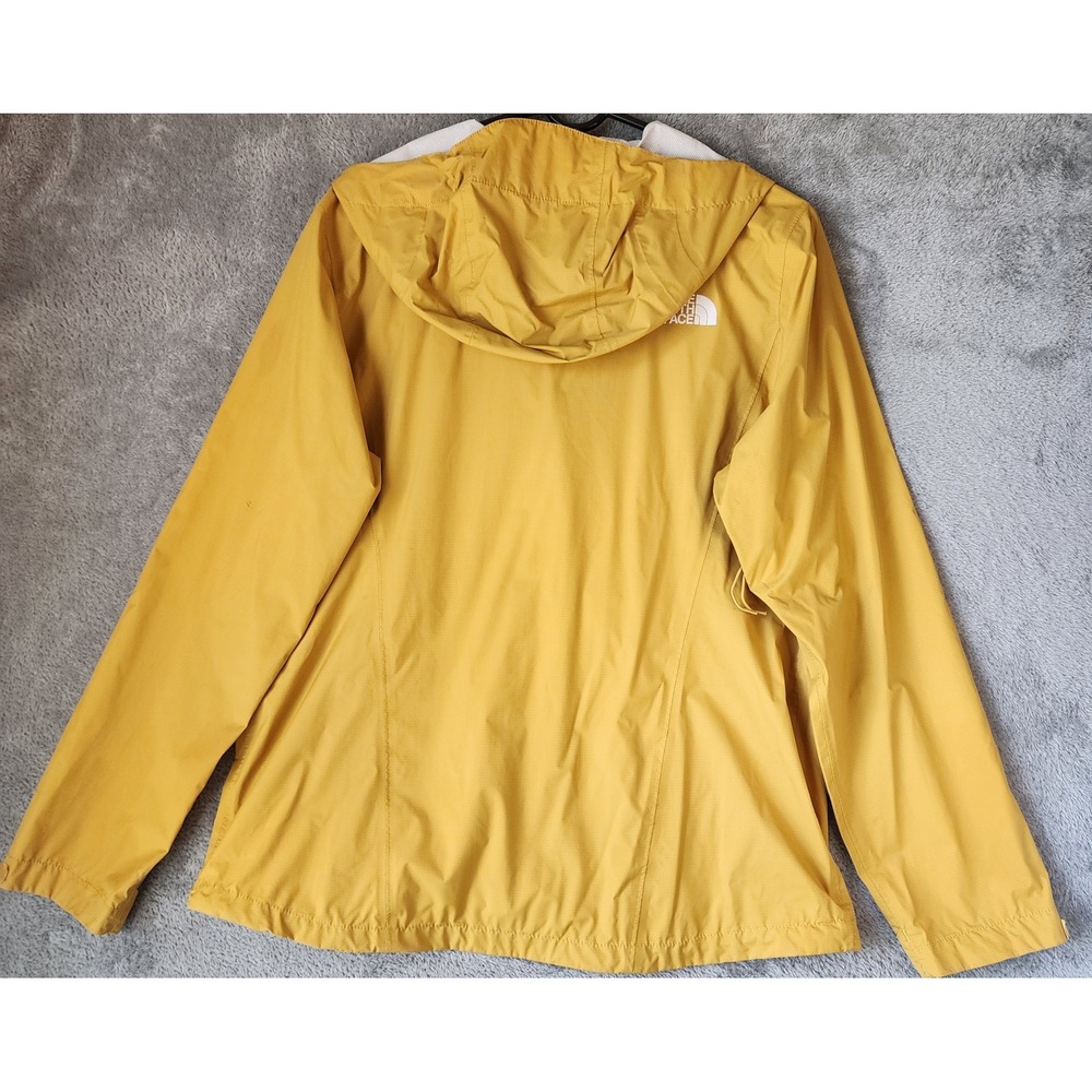 The North Face Venture 2 Rain Jacket Womens Large Mustard Yellow Hood Full Zip - Picture 2 of 7